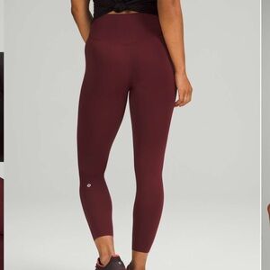 Lululemon women’s leggings base pace high rise tight burgundy size 12